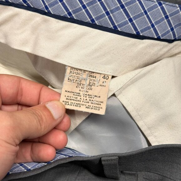 Jack Victor Dress Pants Stretch Wool Trousers Sharkskin Grey 40x32 - Picture 4 of 9